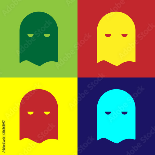Color Executioner mask icon isolated on color background. Hangman, torturer, executor, tormentor, butcher, headsman icon. Vector Illustration
