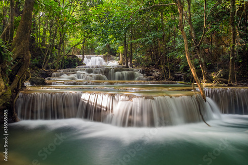 The beautiful waterfall in deep forest during rainy season at Phu Hin Rong Kla National Park  Thailand