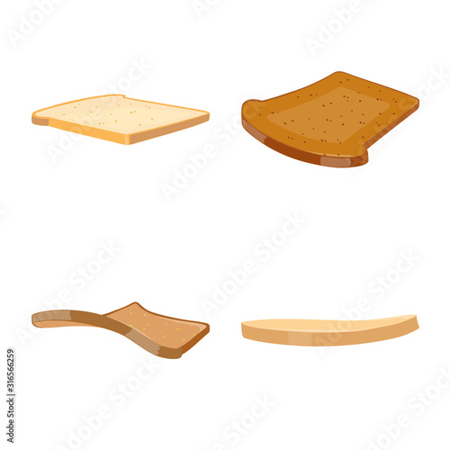 Vector illustration of sandwich and snack icon. Collection of sandwich and fastfood stock vector illustration.