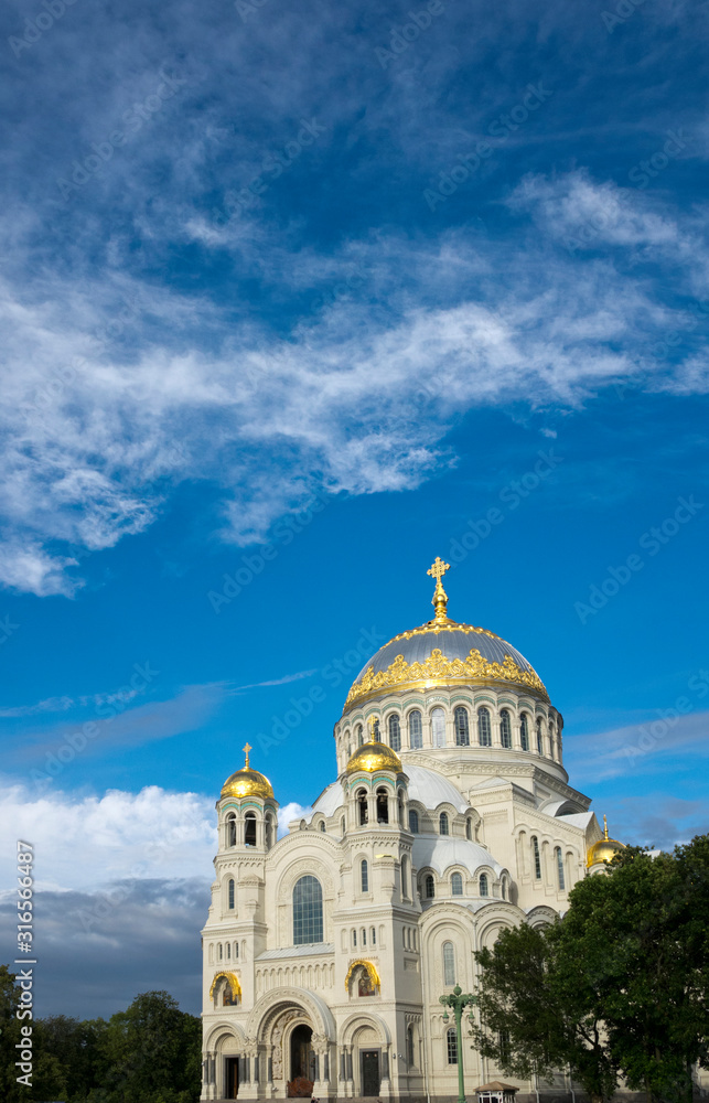 Orthodox Naval cathedral of St. Nicholas in Kronshtadt, Saint-petersburg Russia