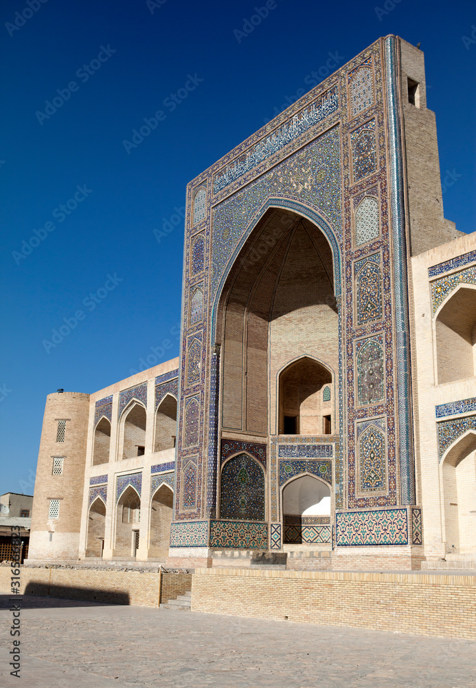 streets of the old city and unfinished minaret Kalta Minor. Uzbekistan. Khiva