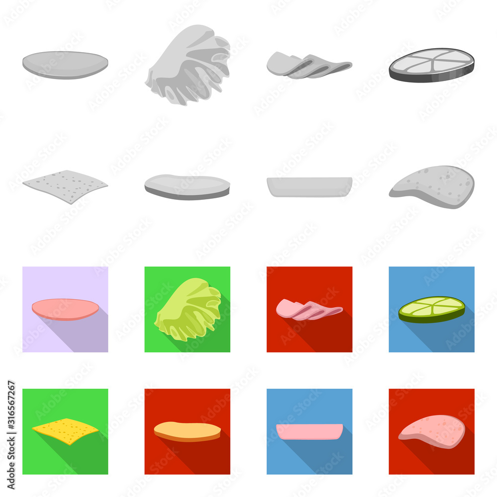 Obraz premium Vector design of breakfast and delicious icon. Collection of breakfast and tasty vector icon for stock.