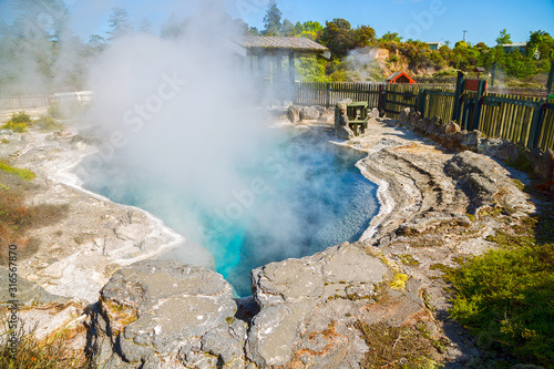 Foto Geothermal Valley Geyser at whakarewarewa Maori Village