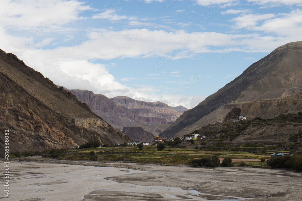 Dry Gandak river, Kagbeni, Nepal.