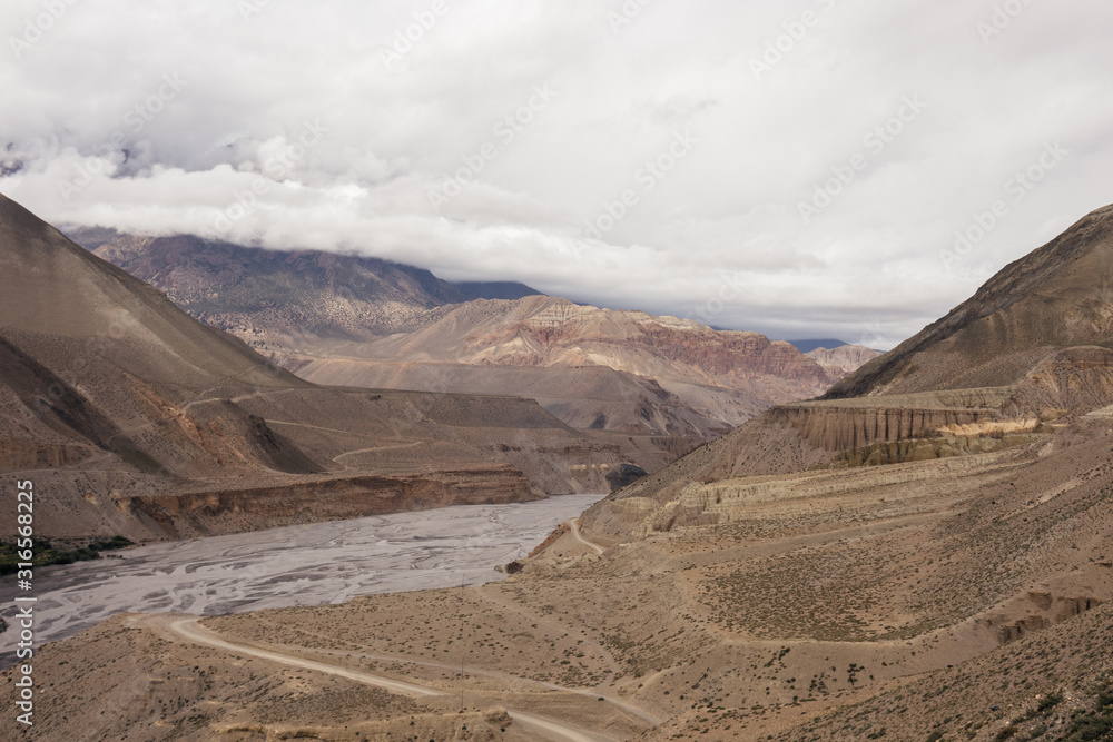 Dry river coming from Mustang, Nepal.