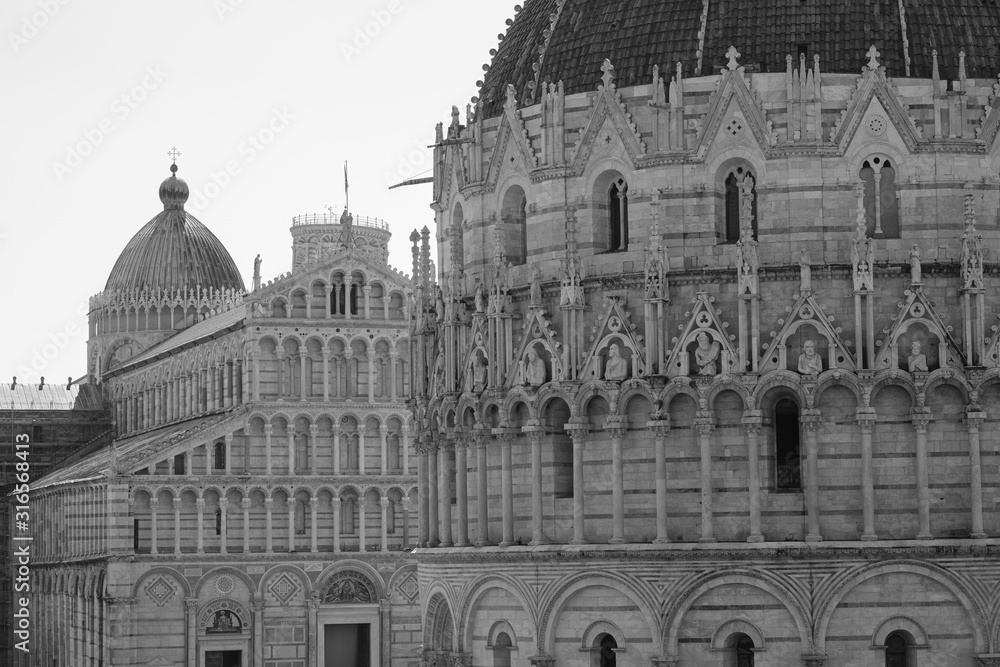 Piazza dei Miracoli, Cathedral, Baptistery and Tower, Pisa, Tuscany, Italy