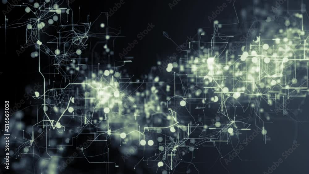 Abstract background green with lightning motion graphic of hi-technology,business,engineering, science.Technology concept.Beautiful animation.3d render.FULL HD,4k