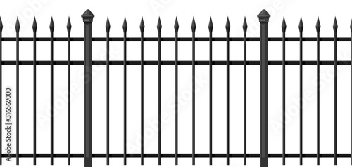 Illustration of metal forged fence.