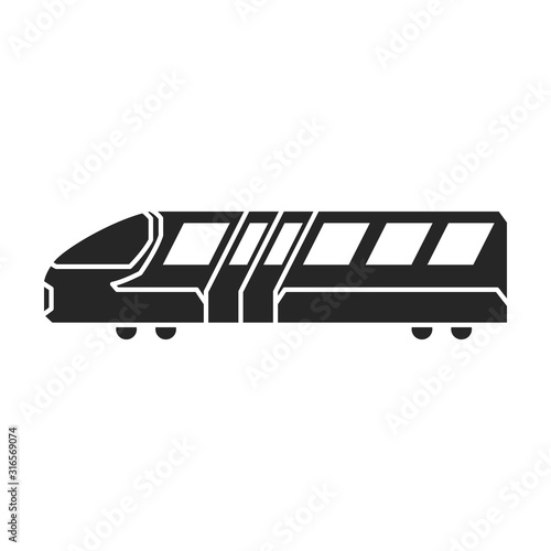 Train of metro vector icon.Black vector icon isolated on white background train of metro .