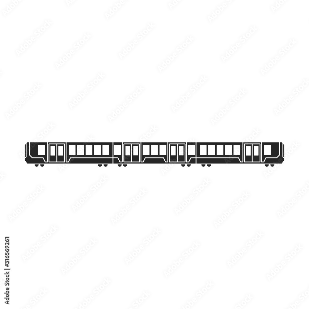 Subway train vector icon.Black vector icon isolated on white background subway train. Subway train vector icon.Black vector icon isolated on white background subway train.
