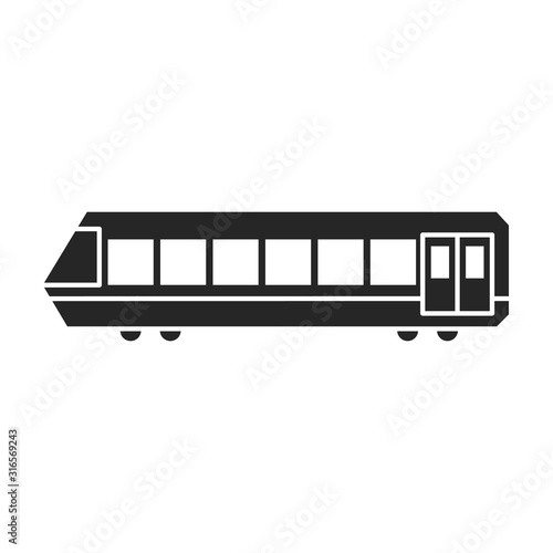 Subway train vector icon.Black vector icon isolated on white background subway train.