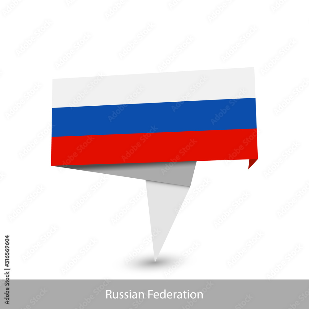 Russia Country flag. Paper origami banner Russia Country flag. Paper origami banner
