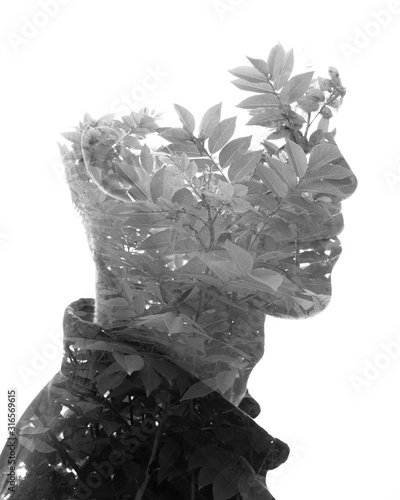 Konstfotografi Creative surreal double exposure portrait