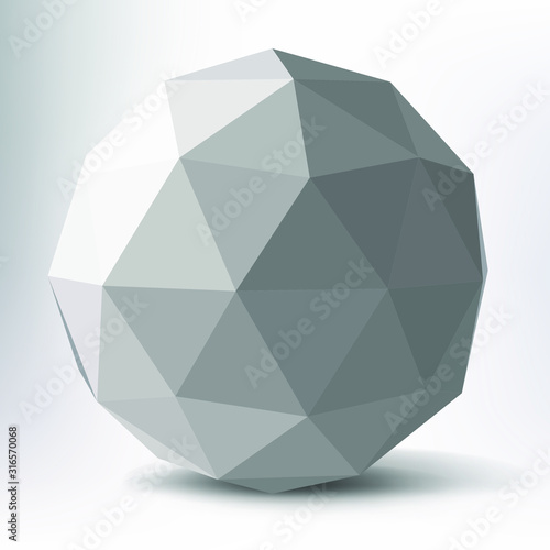 Vector 3d model abstract rendering of geometric shape lowpoly geosphere polygon sphere ball