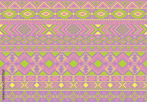 Indian pattern tribal ethnic motifs geometric seamless vector background. Modern indonesian tribal motifs clothing fabric textile print traditional design with triangle and rhombus shapes.