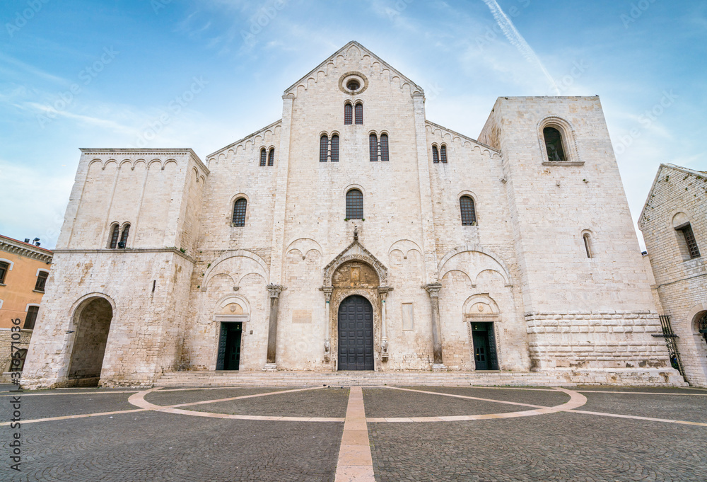 Saint Nicholas Basilica (Basilica di San Nicola) in old town Bari. Apulia (Puglia), Italy.