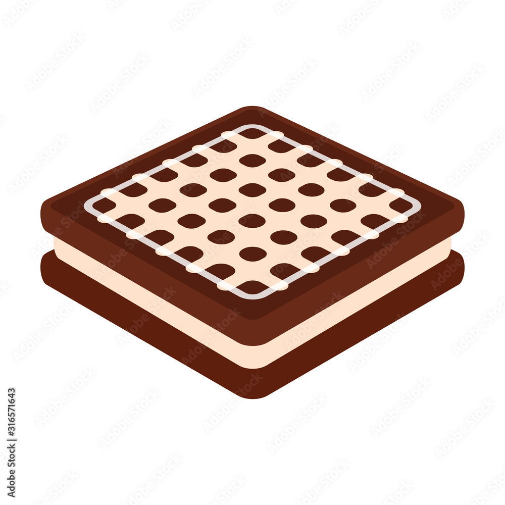 Chocolate cookie vector icon.Cartoon vector icon isolated on white background chocolate cookie . Chocolate cookie vector icon.Cartoon vector icon isolated on white background chocolate cookie .