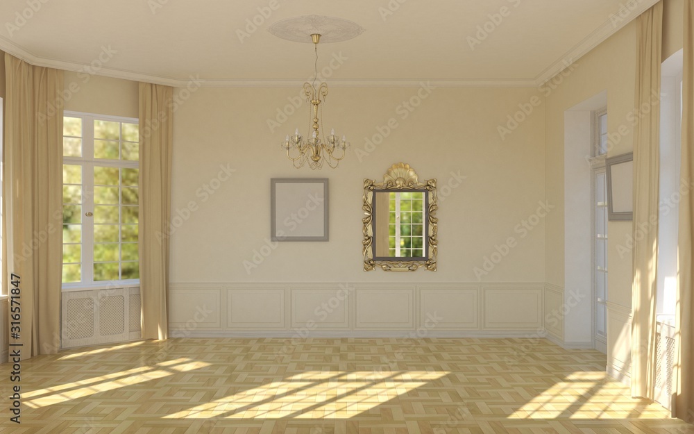 Fototapeta premium residential interior visualization, 3D illustration