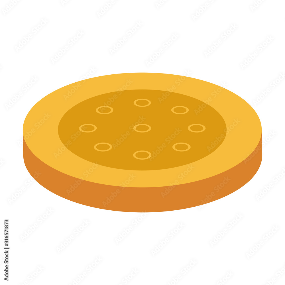 Fototapeta premium Biscuit cookie vector icon.Cartoon vector icon isolated on white background biscuit cookie.