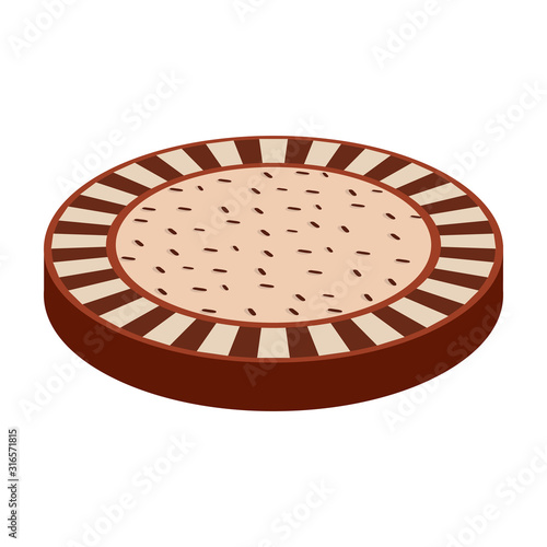 Chocolate cookie vector icon.Cartoon vector icon isolated on white background chocolate cookie .