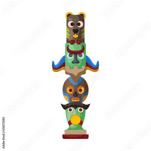 Totem vector icon.Cartoon vector icon isolated on white background totem.