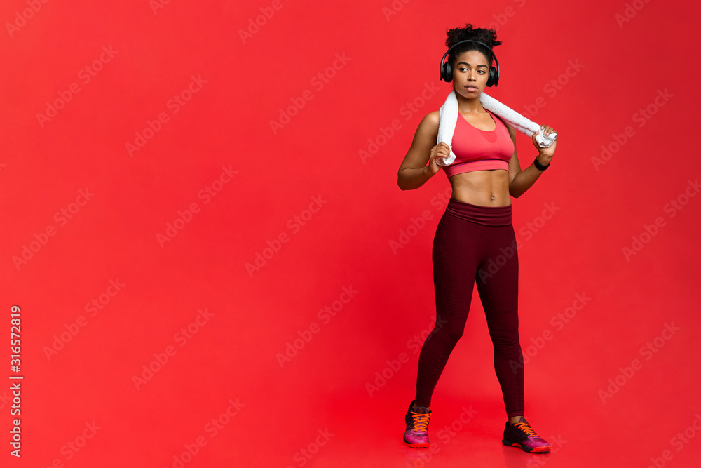 Hot sporty girl having break during training Hot sporty girl having break during training