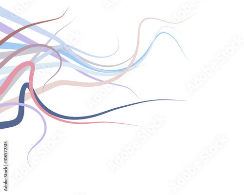The abstract vector background of sharp pointed line with a sweet and soft colours that is fluttering on white background.
