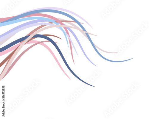 The abstract vector background of sharp pointed line with a sweet and soft colours that is fluttering on white background.