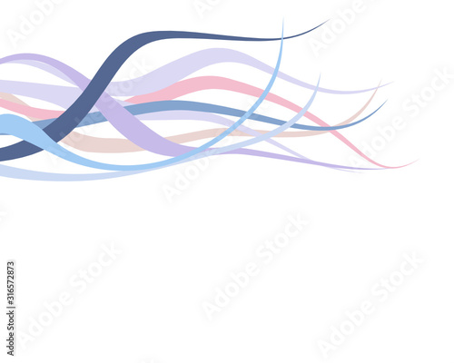 The abstract vector background of sharp pointed line with a sweet and soft colours that is fluttering on white background.