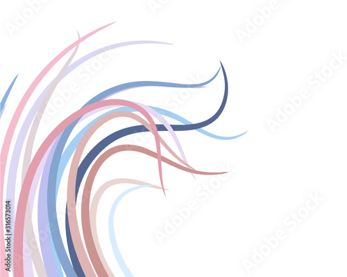 The abstract vector background of sharp pointed line with a sweet and soft colours that is fluttering on white background.