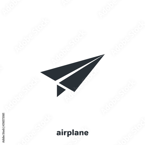 Wallpaper Mural isometric vector image on a white background, black and white paper airplane icon Torontodigital.ca