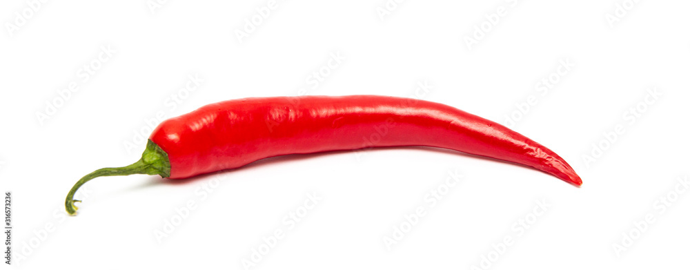 Paprika isolated on a white background. Spicy pepper.