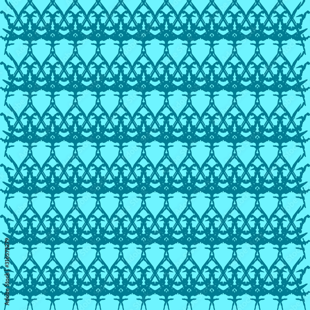 Wicker twisted pattern of wire and light blue arrows on a blue background. Wicker twisted pattern of wire and light blue arrows on a blue background.