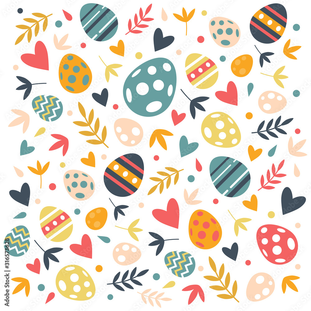 Easter egg background. Eggs spring sketch pattern, easter elements texture decor vector illustration pattern Easter egg background. Eggs spring sketch pattern, easter elements texture decor vector illustration pattern