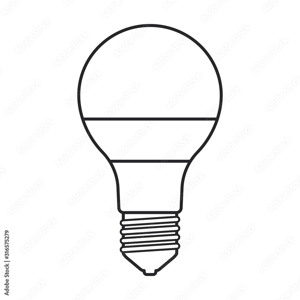 Halogen bulb vector icon. Line vector icon isolated on white background halogen bulb. Halogen bulb vector icon. Line vector icon isolated on white background halogen bulb.