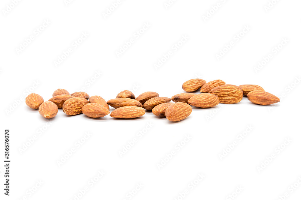 Almond nuts isolated with white background. Almond nuts isolated with white background.