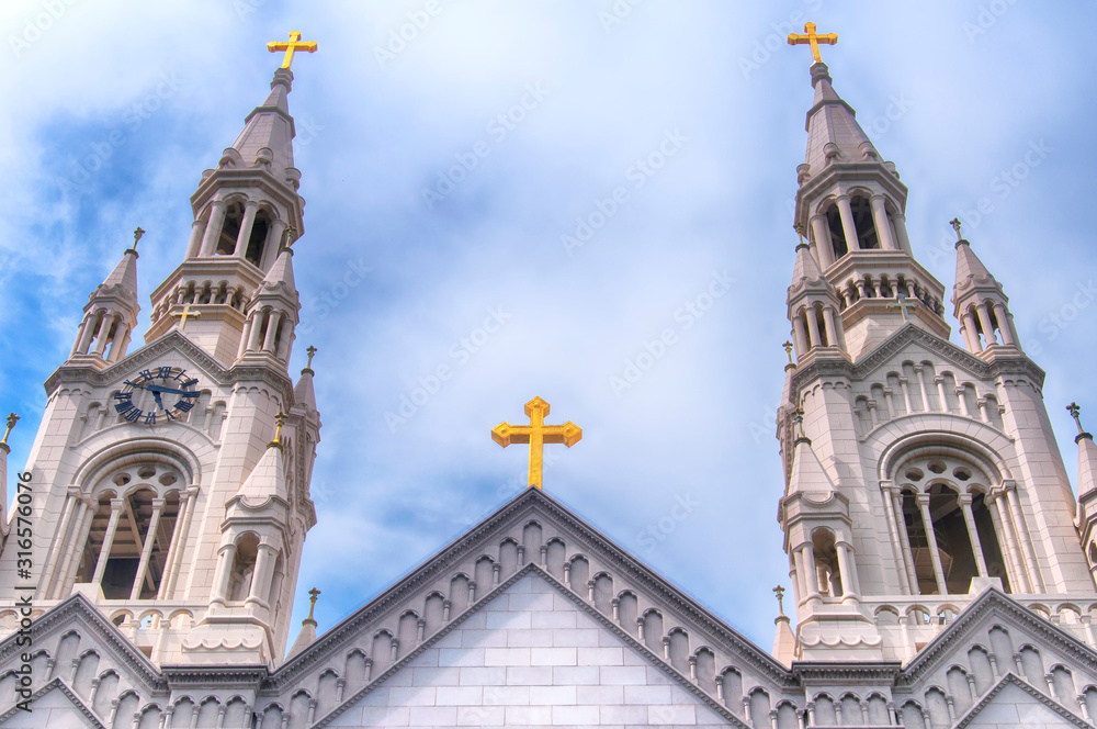 Obraz premium Saints Peter and Paul church exterior San Francisco