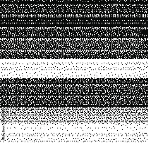 Black and white static noise, glitched screen with "white snow". Abstract technology background.