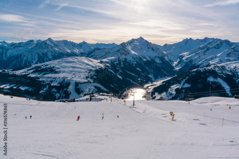 Blick auf den Gerlos Skigebiet, Zillertal Arena, Tirol
