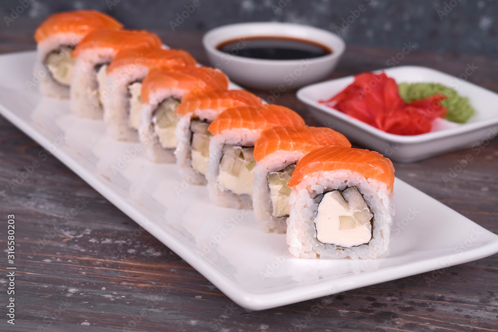 sushi on plate sushi on plate