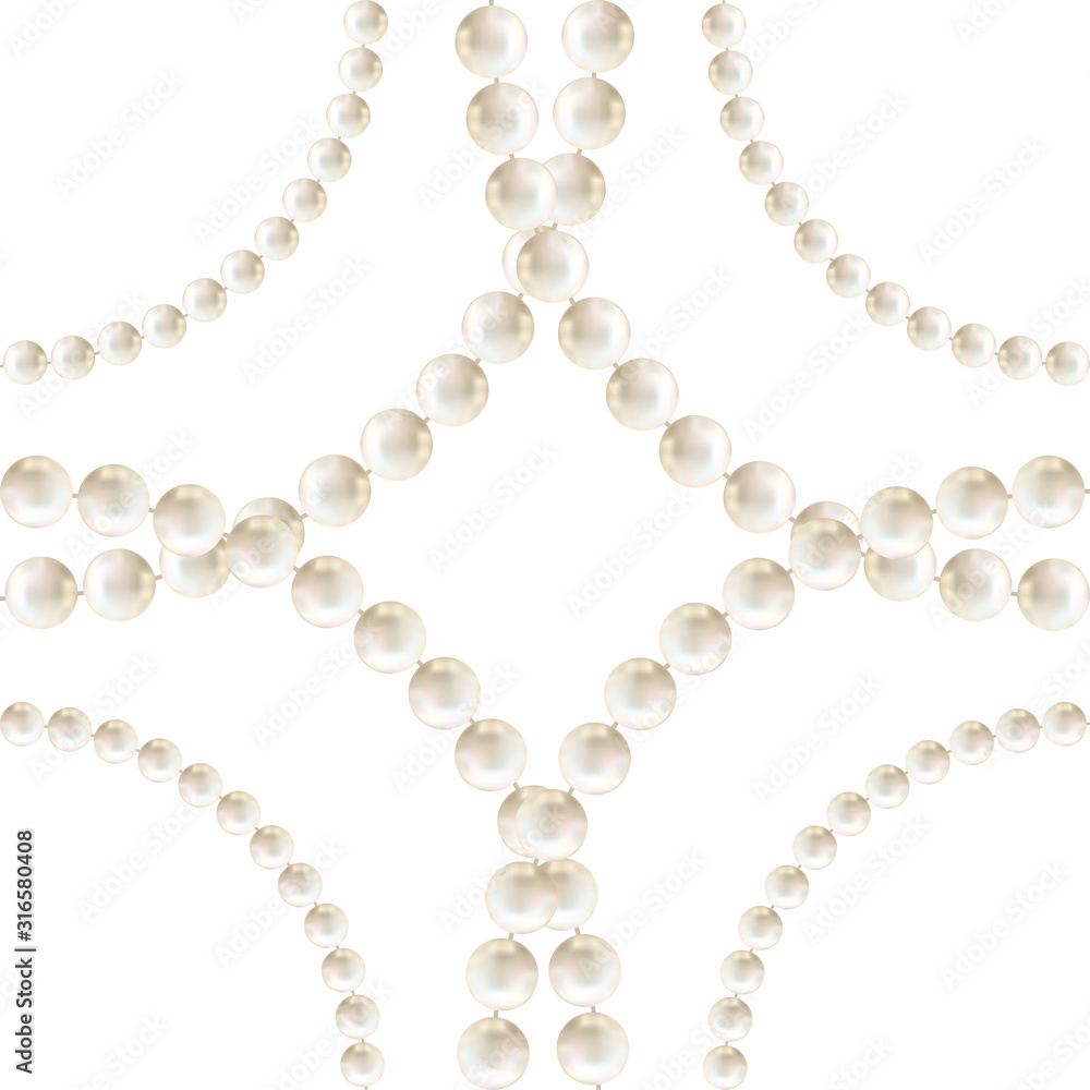 Pearls. White background. Abstract vector illustration. Seamless pattern. Pearls. White background. Abstract vector illustration. Seamless pattern.