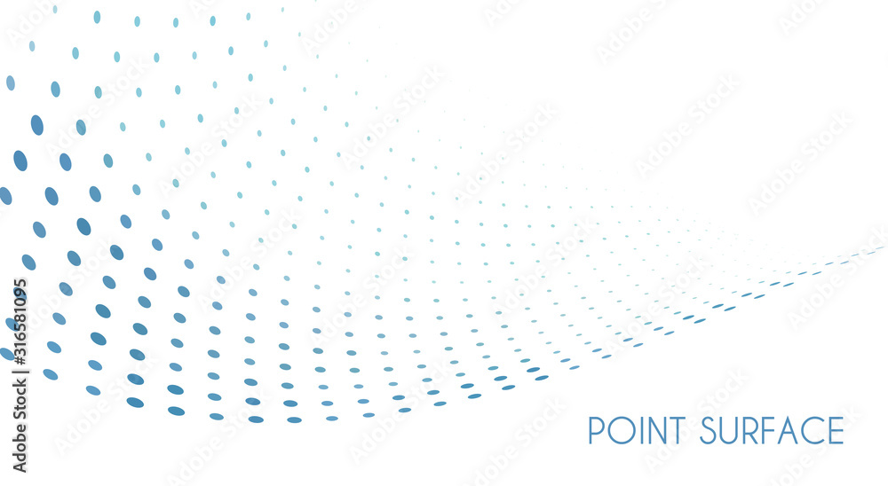 Minimal point surface. Blue dots on white background. Simple pattern - obrazy, fototapety, plakaty 