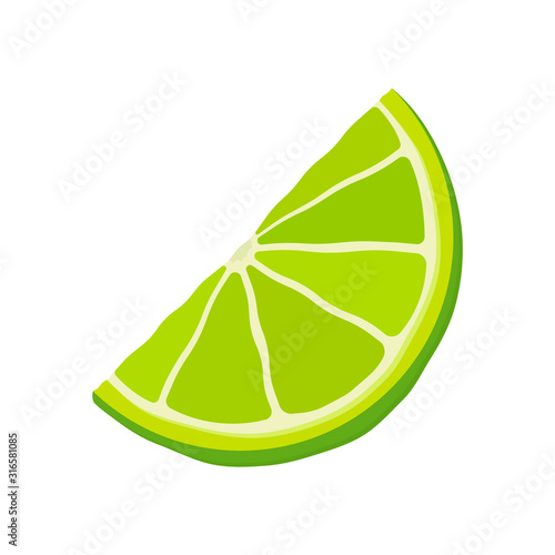 Lime wedges icon. Isolated vector illustration on a white background
