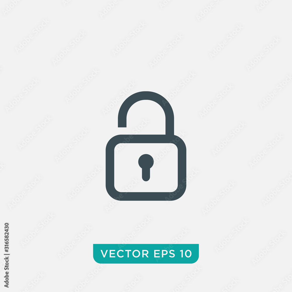 Unlock Icon Design, Vector EPS10 Unlock Icon Design, Vector EPS10