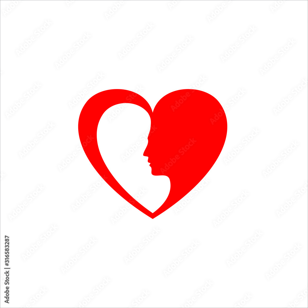 Heart logo design template. Happy Valentines day vector. Graphic men and woman falling in love Heart logo design template. Happy Valentines day vector. Graphic men and woman falling in love