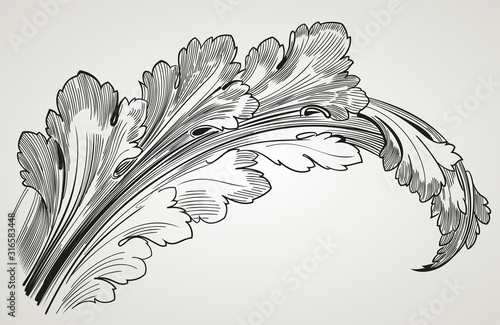 Vintage tattoo floral ornament
