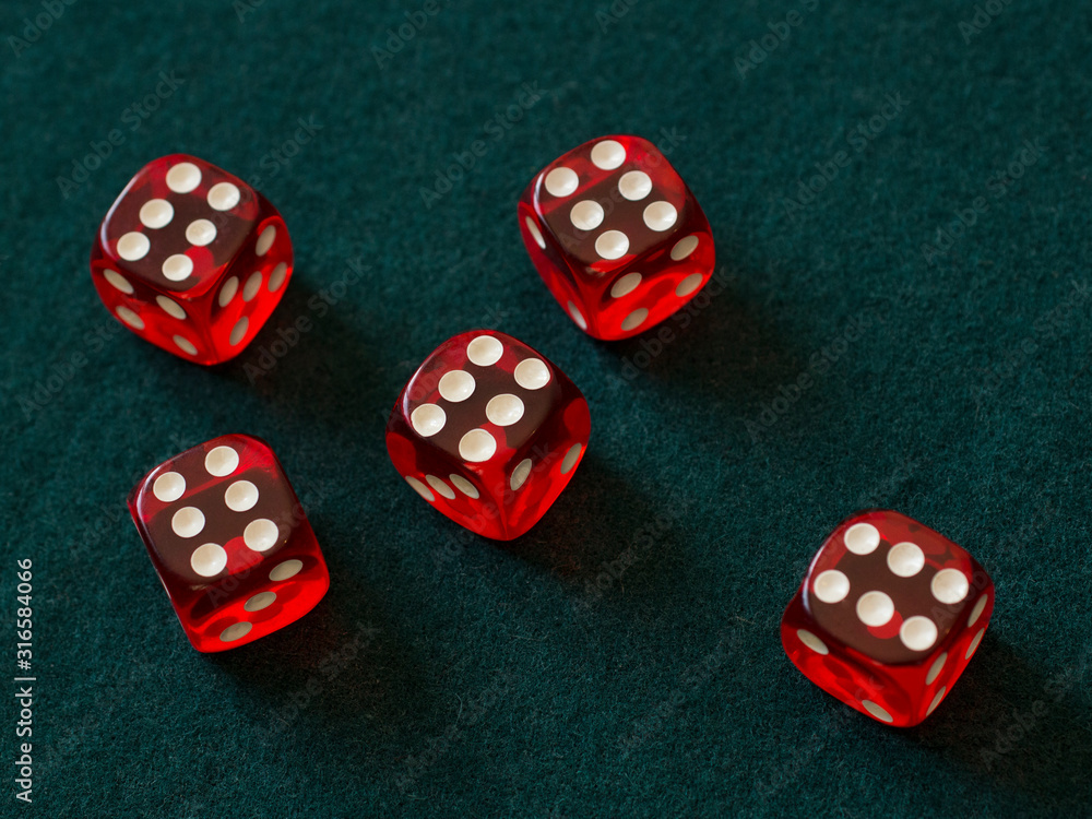 red dices on green cloth casino gambling luck red dices on green cloth casino gambling luck