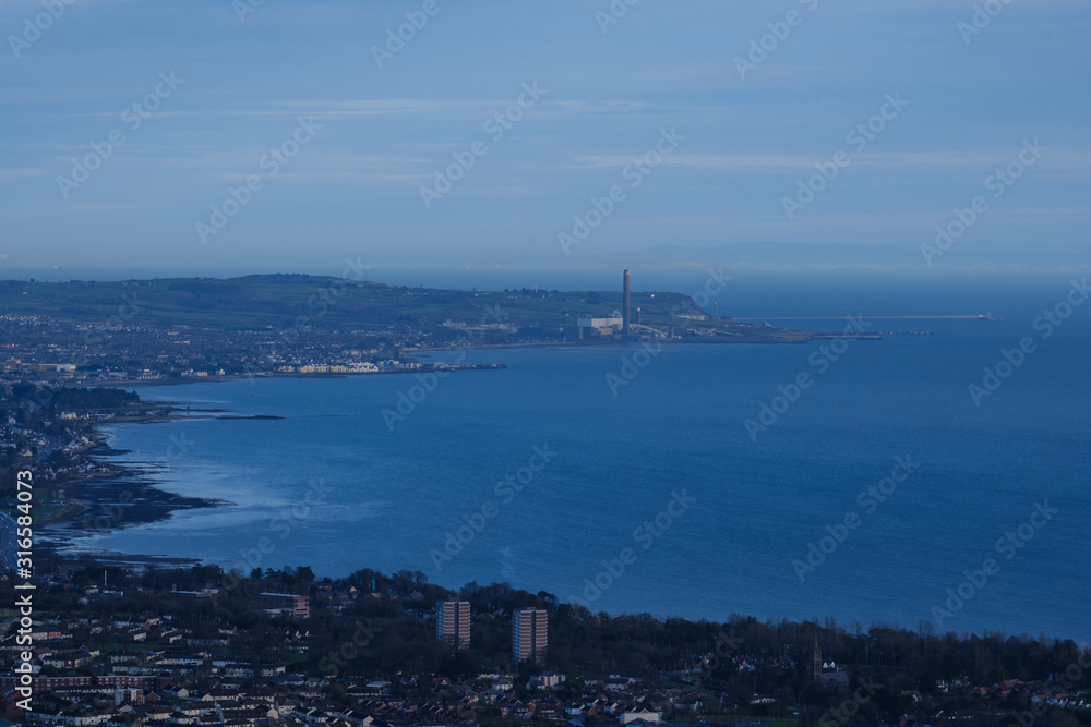 Fototapeta premium View of Belfast from the Trail behind Belfast Castle, Belfast, Northern Ireland, UK