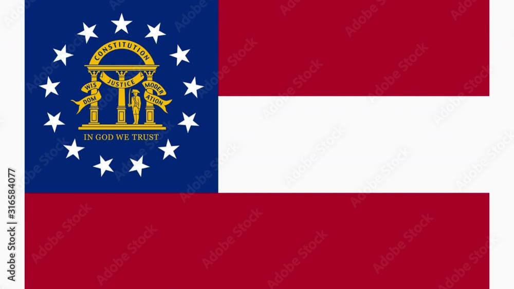 Georgia State Flag Fly In and Fly Out 3D Animation Georgia State Flag Fly In and Fly Out 3D Animation