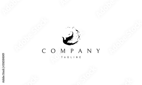 Vector logo on which the abstract image of the phoenix.